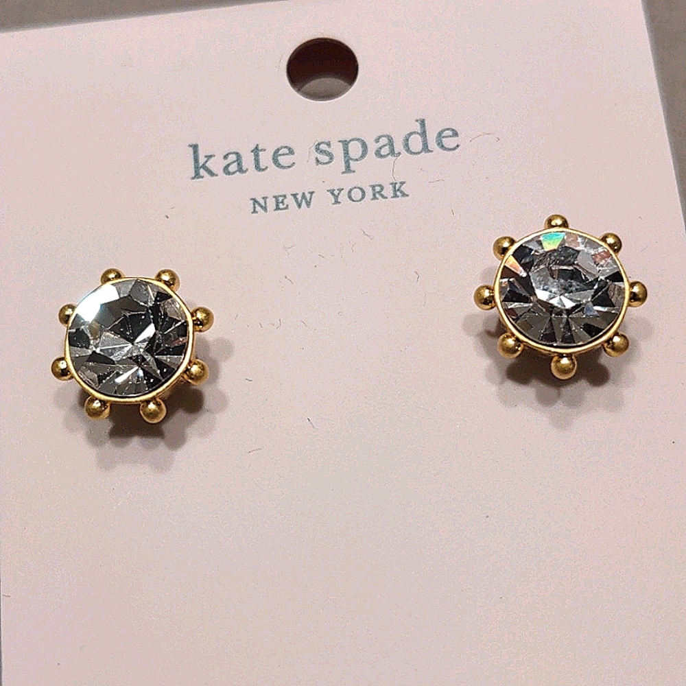 NEW Kate Spade Flying Colors Bezel Stud Earrings - Picture 6 of 7